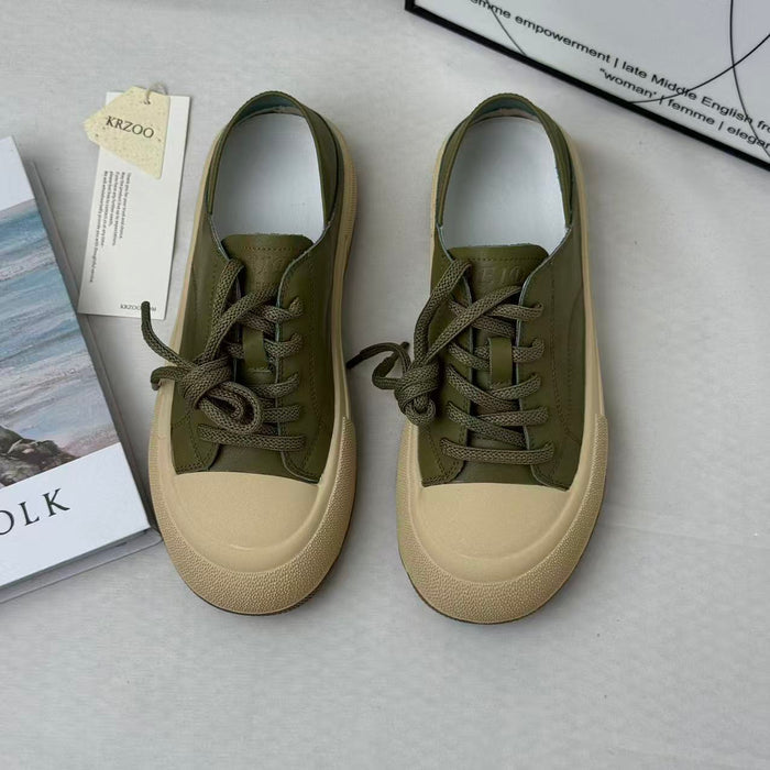 Green Chunky-Soled Casual Shoes