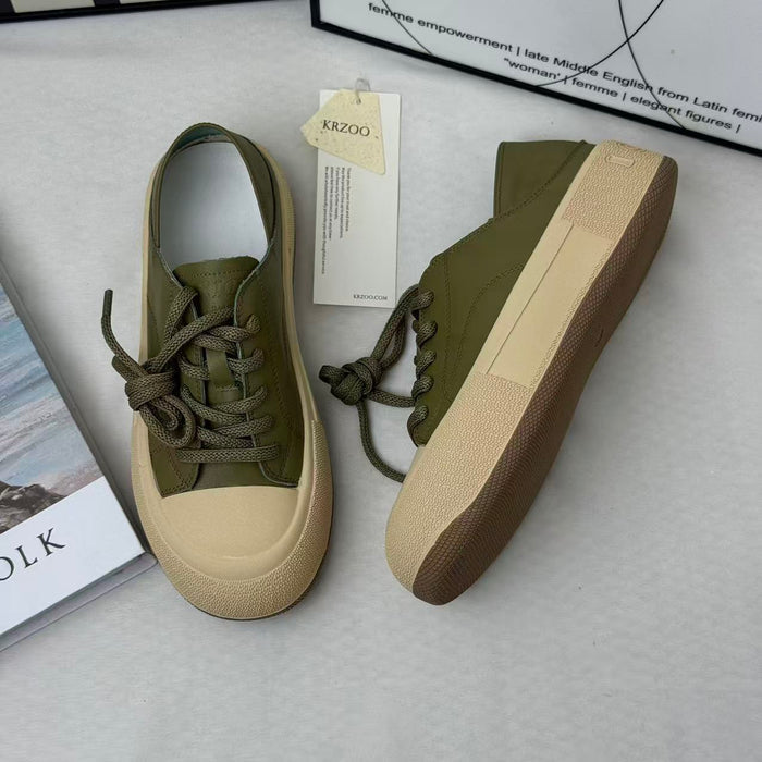 Green Chunky-Soled Casual Shoes
