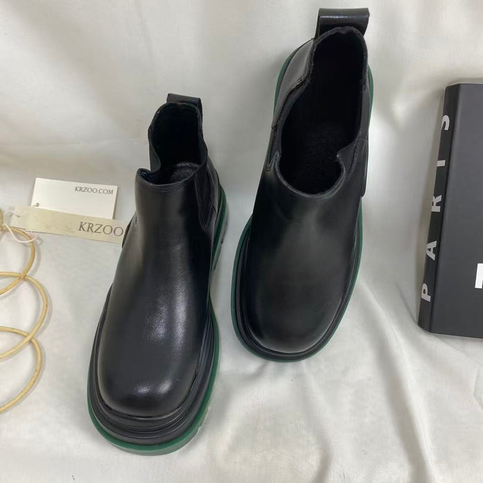 Green-Soled Platform Ankle Boots