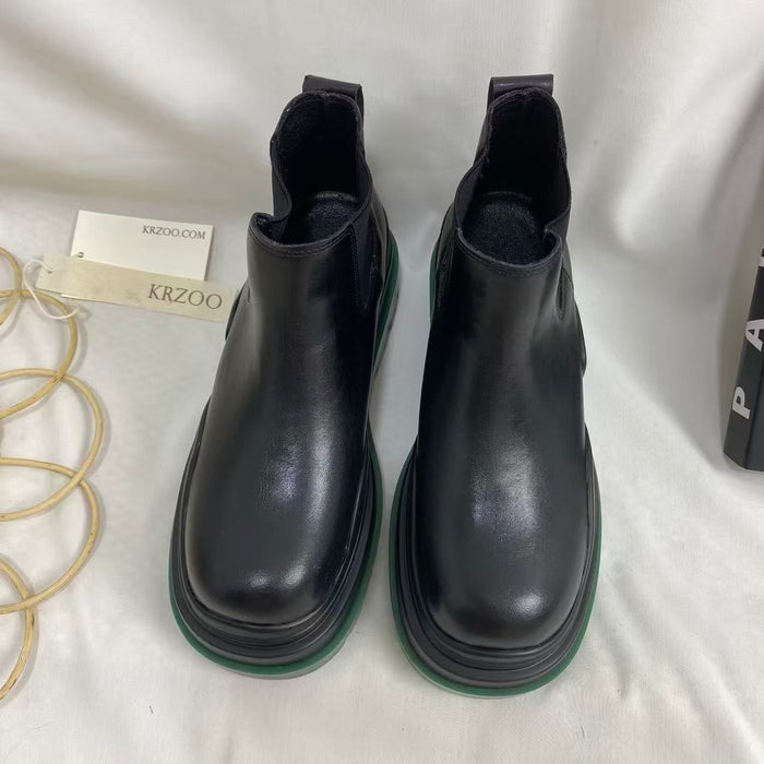 Green-Soled Platform Ankle Boots