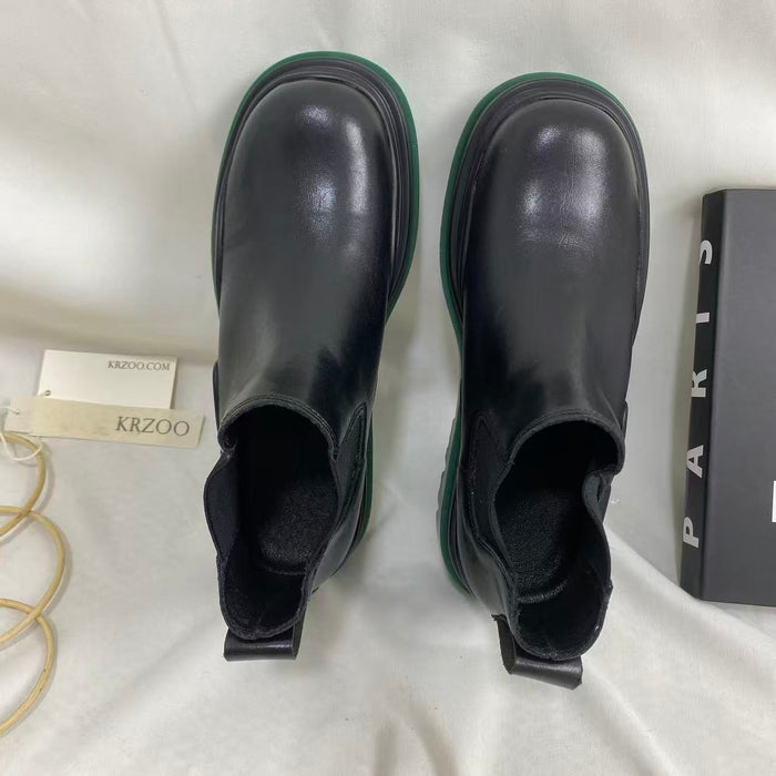 Green-Soled Platform Ankle Boots
