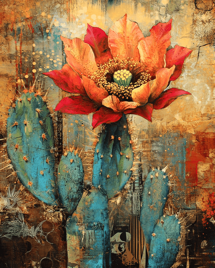 Grunge Desert Flora 8″x10″ Artwork