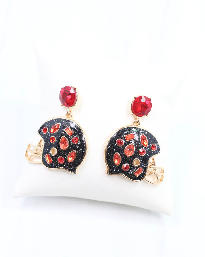 Halsey Helmet Earring Black/Red