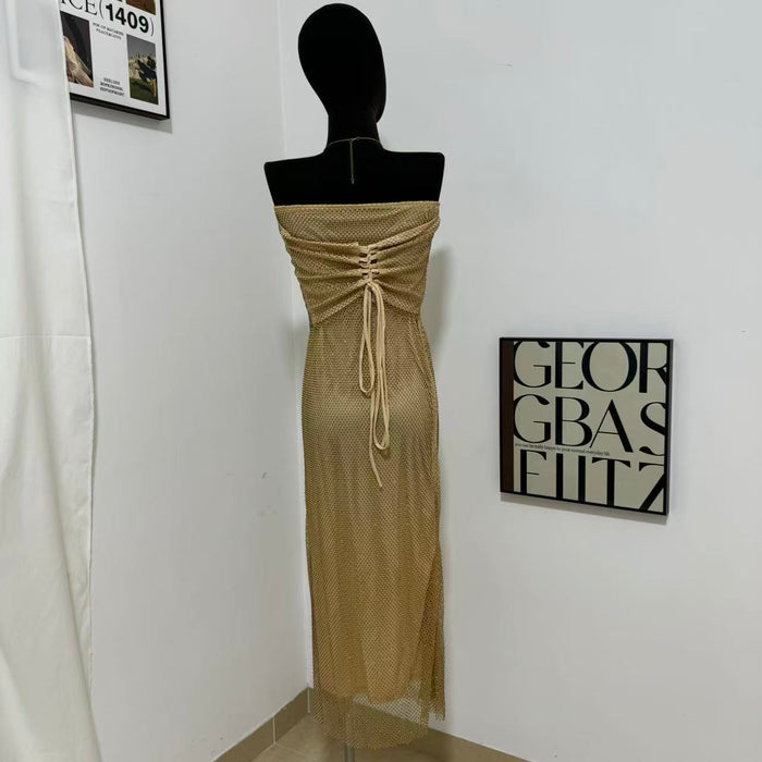 Halter-Neck Slim-Fit Sleeveless Gown