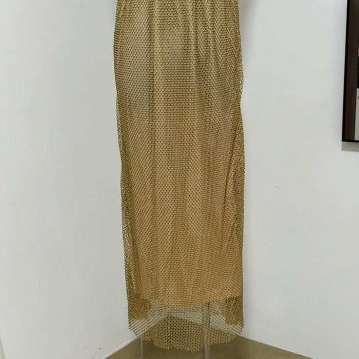 Halter-Neck Slim-Fit Sleeveless Gown