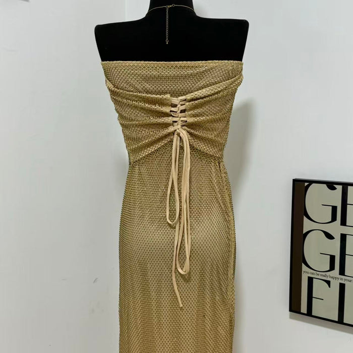 Halter-Neck Slim-Fit Sleeveless Gown