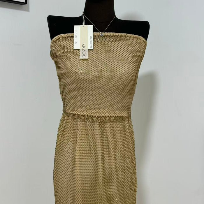 Halter-Neck Slim-Fit Sleeveless Gown