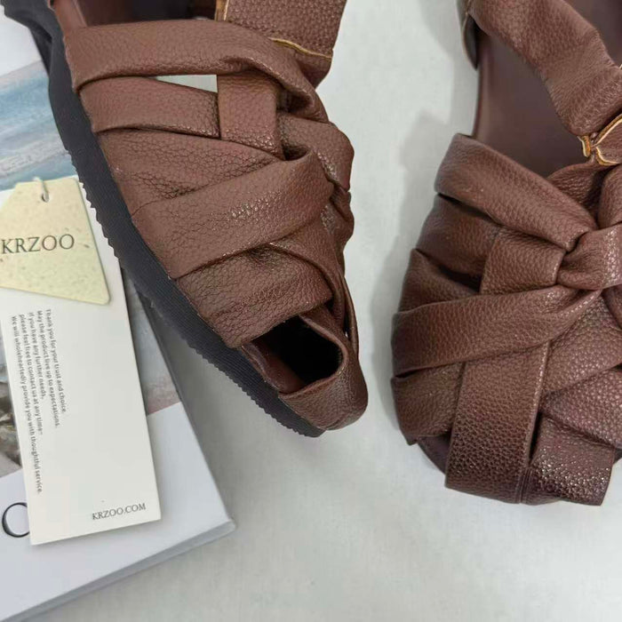 Hand-Woven Top-Grain Leather Sandals