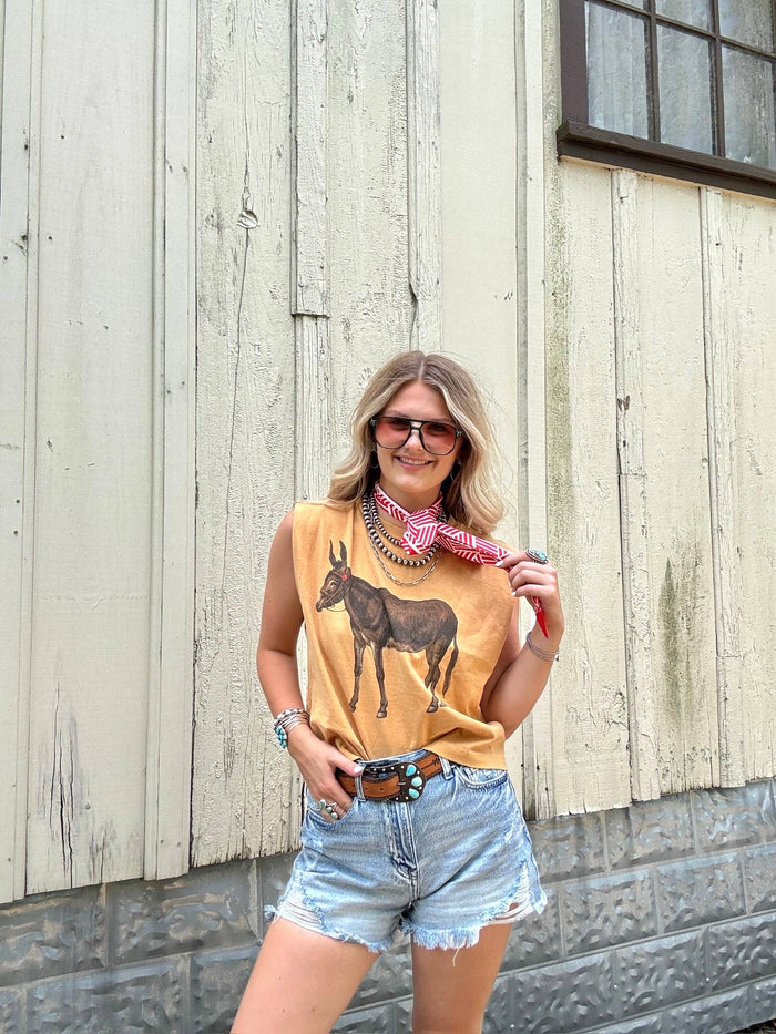 Hank & Scoot - Vintage Donkey Boxy Tank: XL