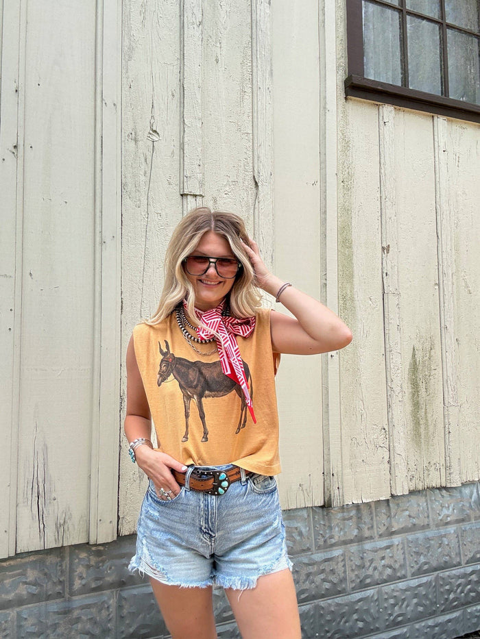 Hank & Scoot - Vintage Donkey Boxy Tank: XL
