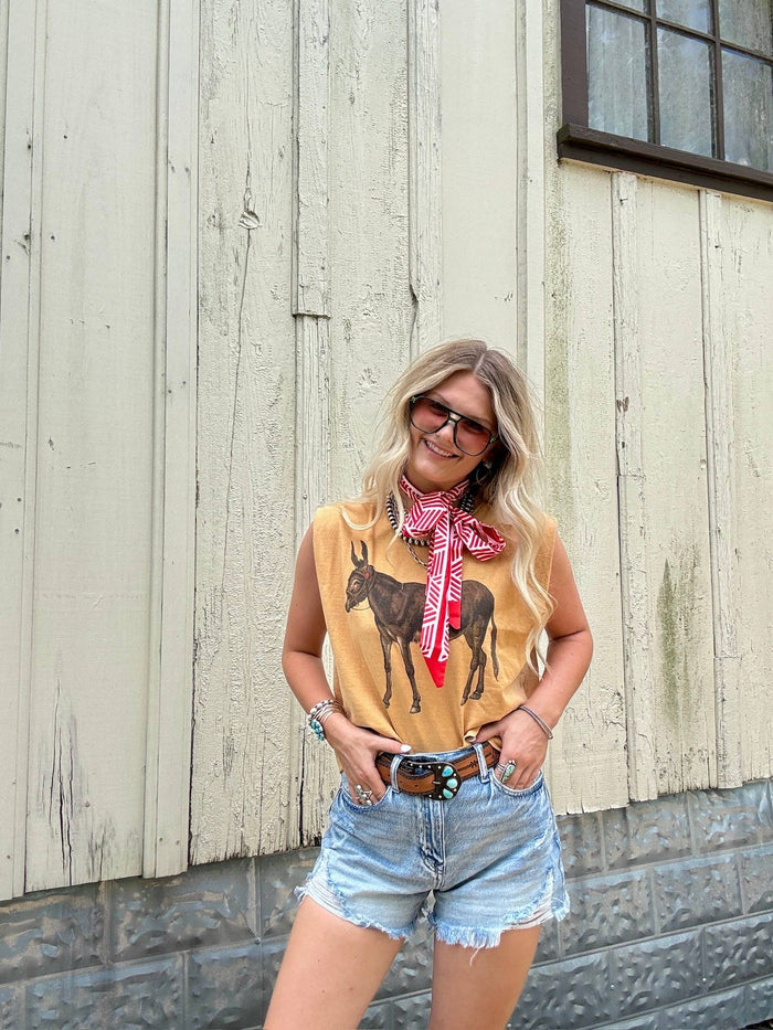 Hank & Scoot - Vintage Donkey Boxy Tank: XL