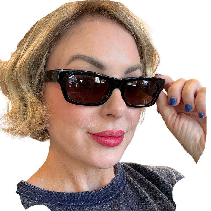Heaven Mayhem Sloane Sunglasses | Black Frame with Brown Lens