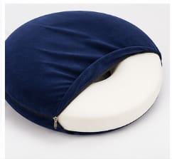 Hemorrhoids Memory Foam Cushion with Cotton Cover – Blue Donut Seat Support Cushion 45 x 45 cm