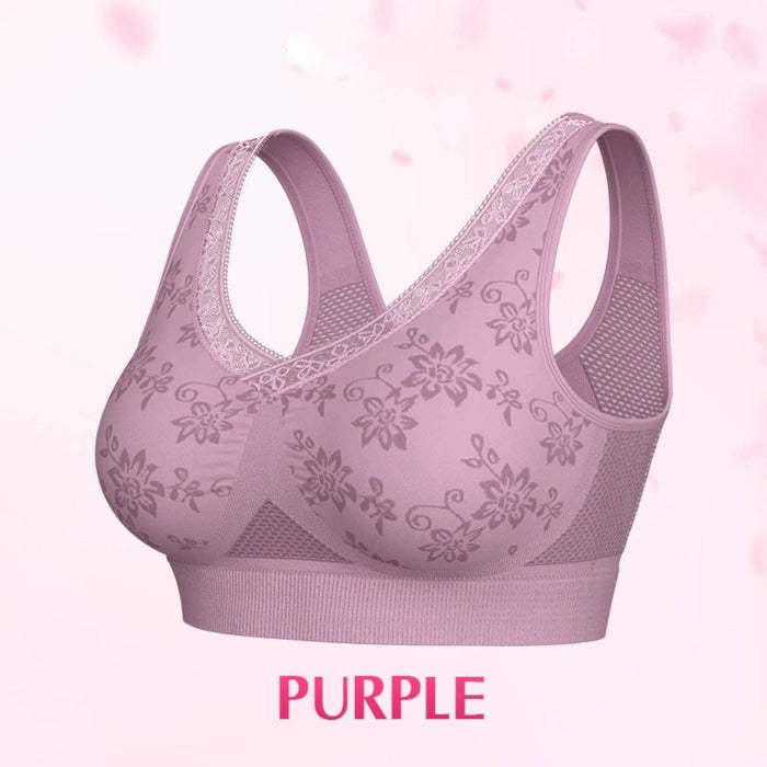 High-Support Wireless Lace Bra for Women
