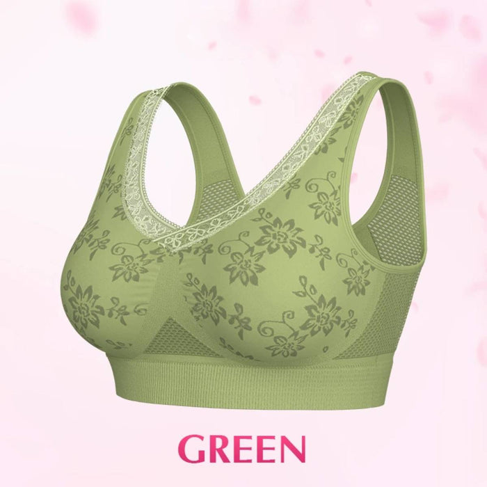High-Support Wireless Lace Bra for Women