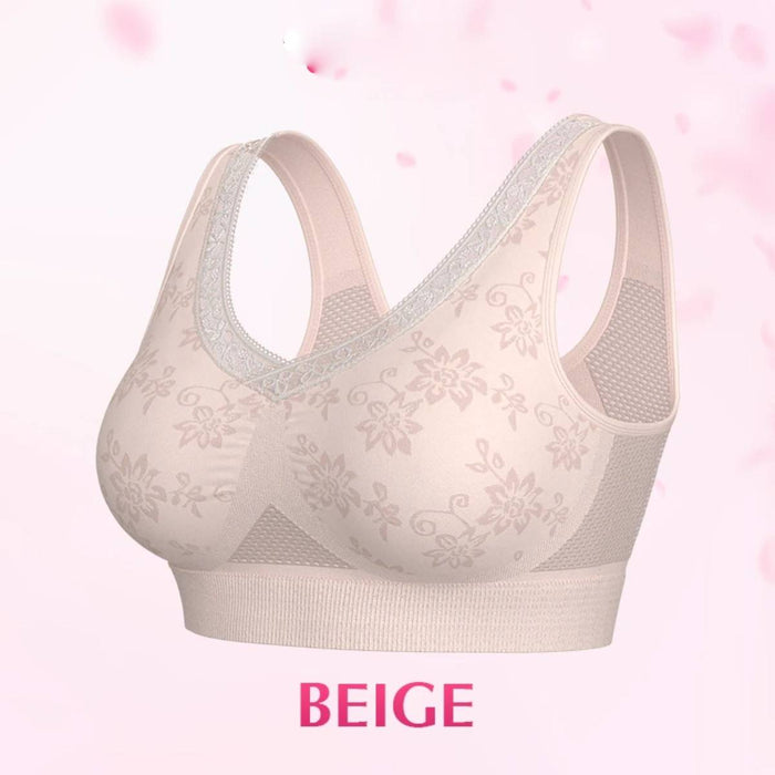 High-Support Wireless Lace Bra for Women