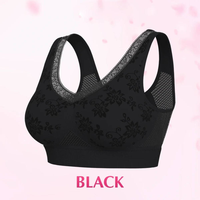 High-Support Wireless Lace Bra for Women