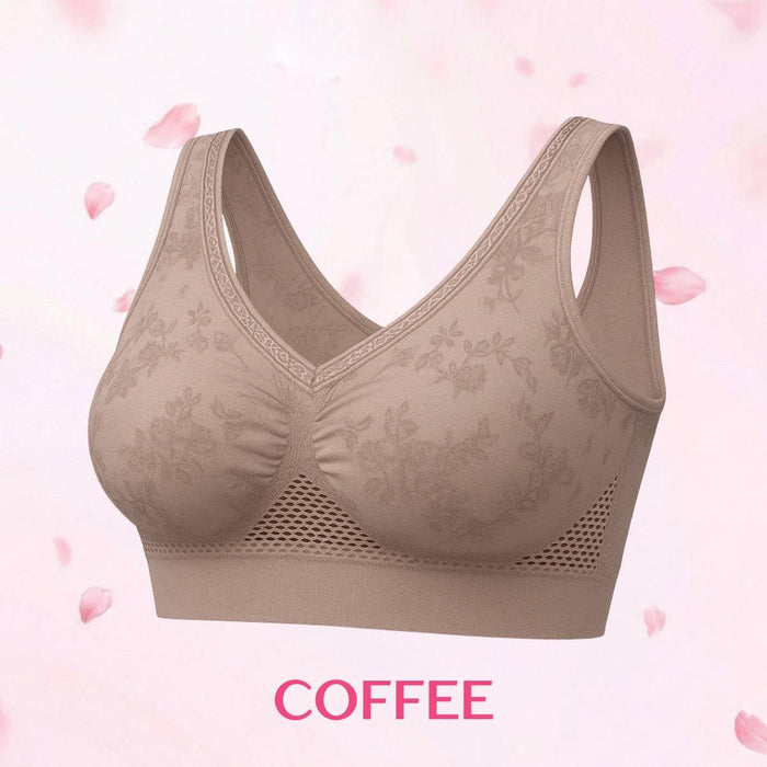 High-Support Wireless Lace Bra for Women