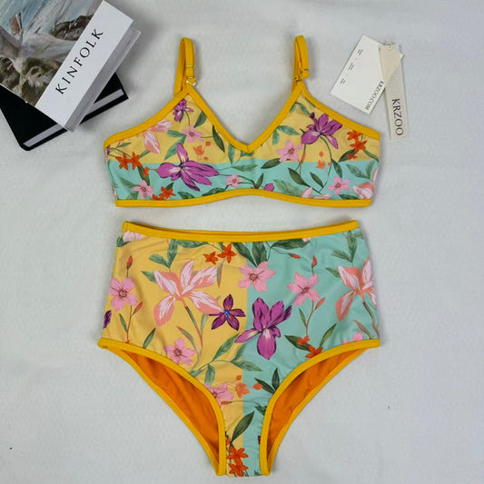 High-waist two-piece swimsuit set