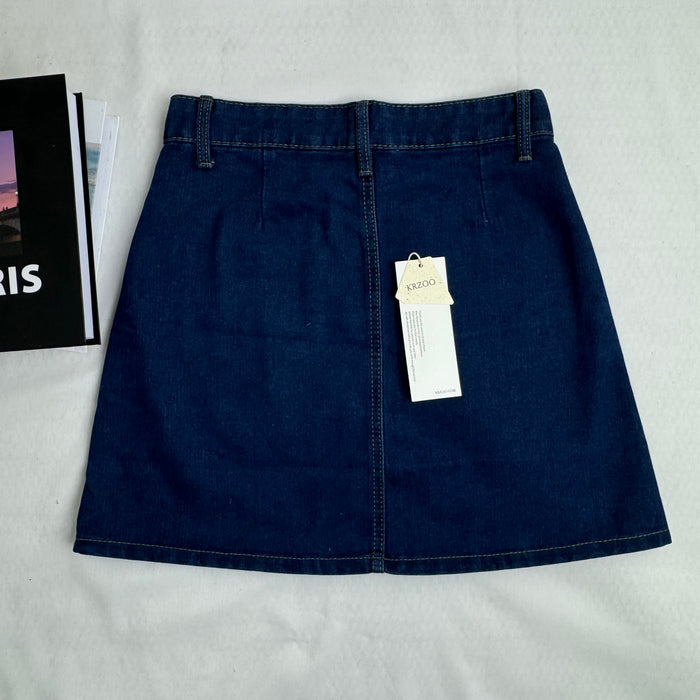 High-Waisted Button-Front Skirt
