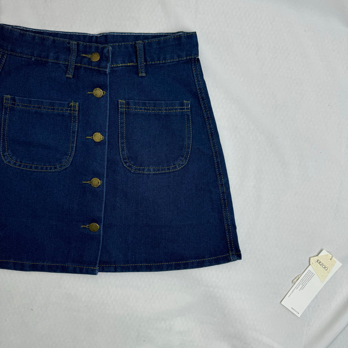 High-Waisted Button-Front Skirt