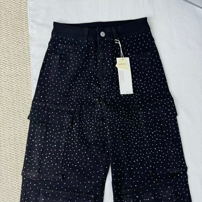 High-Waisted Starry Sky Jeans