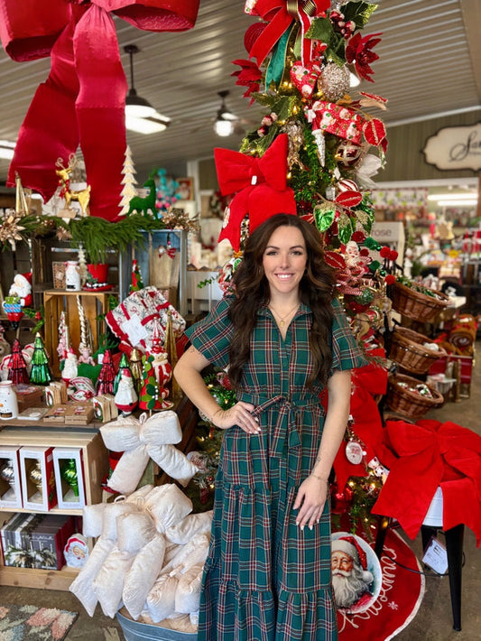 Holiday Plaid Maxi Dress