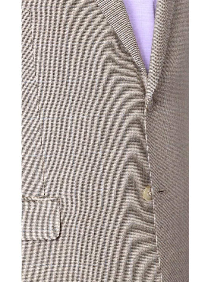I Uomo BLAZERS I Uomo Mens Tan Silk Wool Blend Regular Fit Blazer Sportcoat