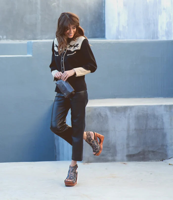 IMELDA BLACK LUX WEDGE