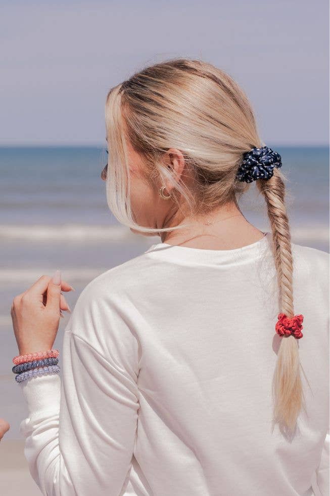 TELETIES, Silk Scrunchie, 100% natural silk, thick hair, large scrunchie, hair care, prevent breakage, spiral coil, soft hair tie, Independence Bae,