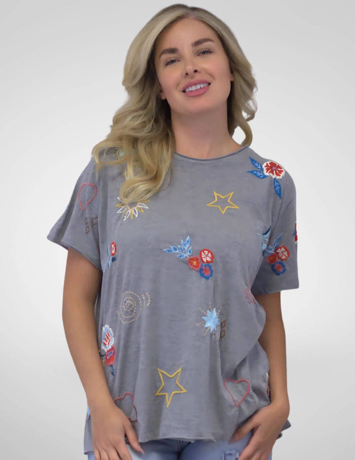 INGRID TEE: HEATHER GREY