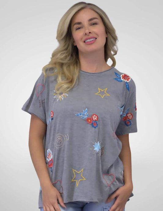INGRID TEE: HEATHER GREY