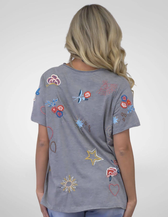 INGRID TEE: HEATHER GREY