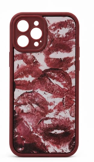 iPhone 12 Pro Max Case – Matte Lip Print Design – Shockproof Protective Cover for Women