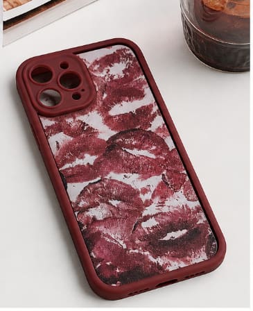 iPhone 12 Pro Max Case – Matte Lip Print Design – Shockproof Protective Cover for Women