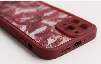 iPhone 12 Pro Max Case – Matte Lip Print Design – Shockproof Protective Cover for Women