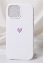 iPhone 16 Pro Max Case – Soft Matte Candy Colors with Glitter Camera Frame – Cute Heart Design Cover