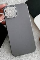iPhone 16 Pro Max Gray Plain Leather Texture Case – Slim Shockproof Camera Protection Cover