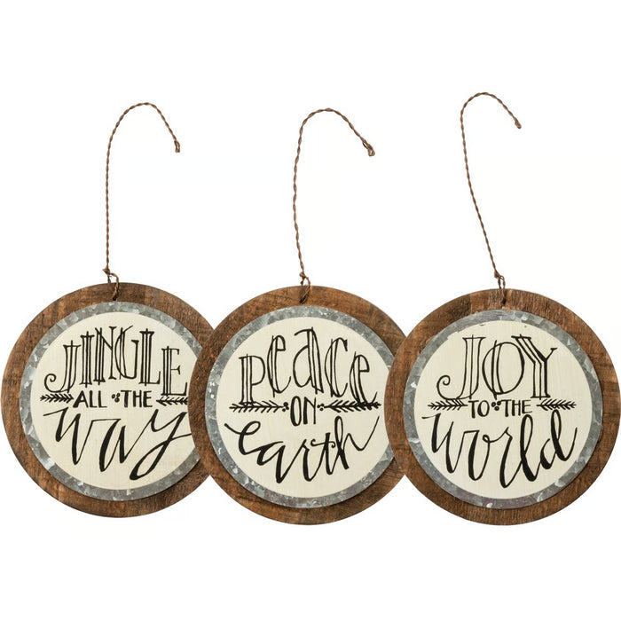 Jingle Joy Peace Ornament- 3 Styles