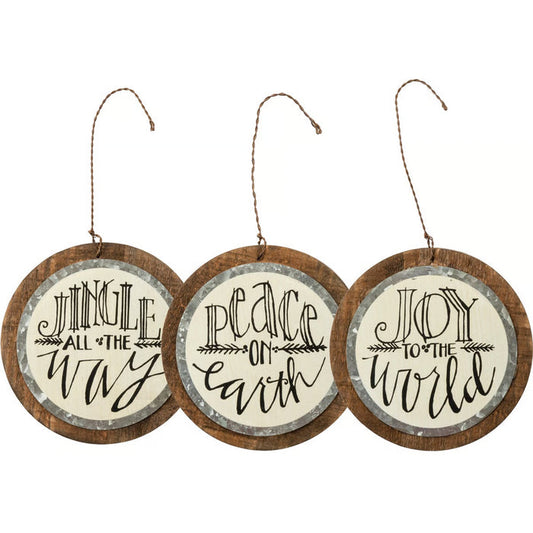 Jingle Joy Peace Ornament- 3 Styles