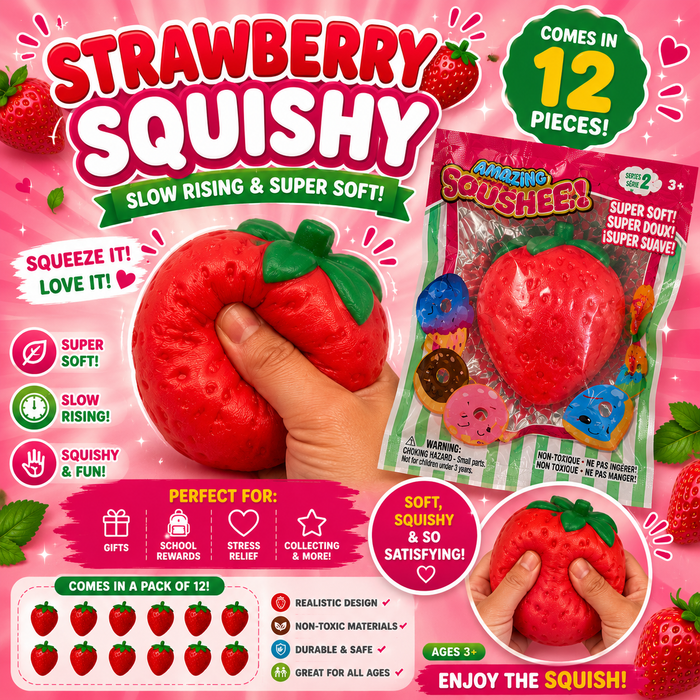 Jumbo Strawberry Squeeze Squishy – Super Soft