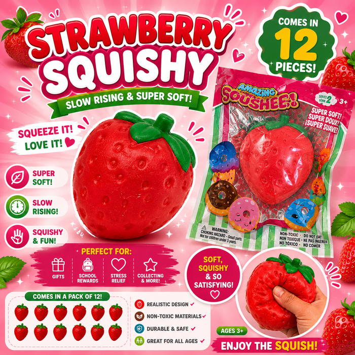 Jumbo Strawberry Squeeze Squishy – Super Soft