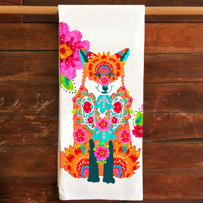 katzpajamas - Fox Kitchen Tea Towel Flour Sack Cotton