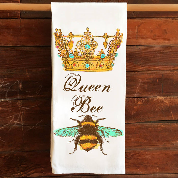 katzpajamas - Queen Bee Kitchen Tea Towel Flour Sack Cotton
