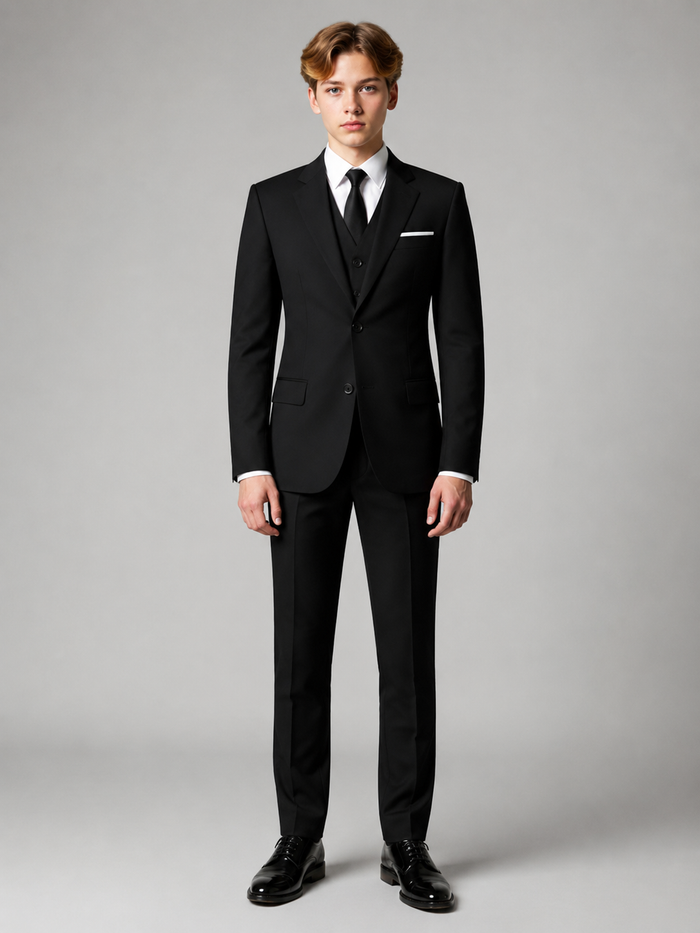 Kids Black Formal Suit Set