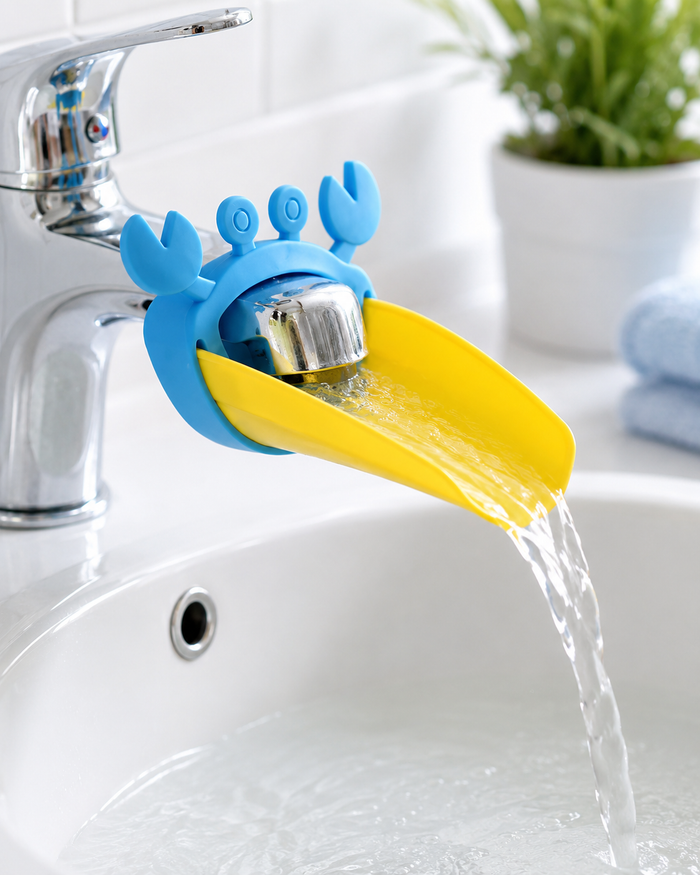 Kids’ Crab Faucet Extender – Multicolor Silicone Water Guide for Sink