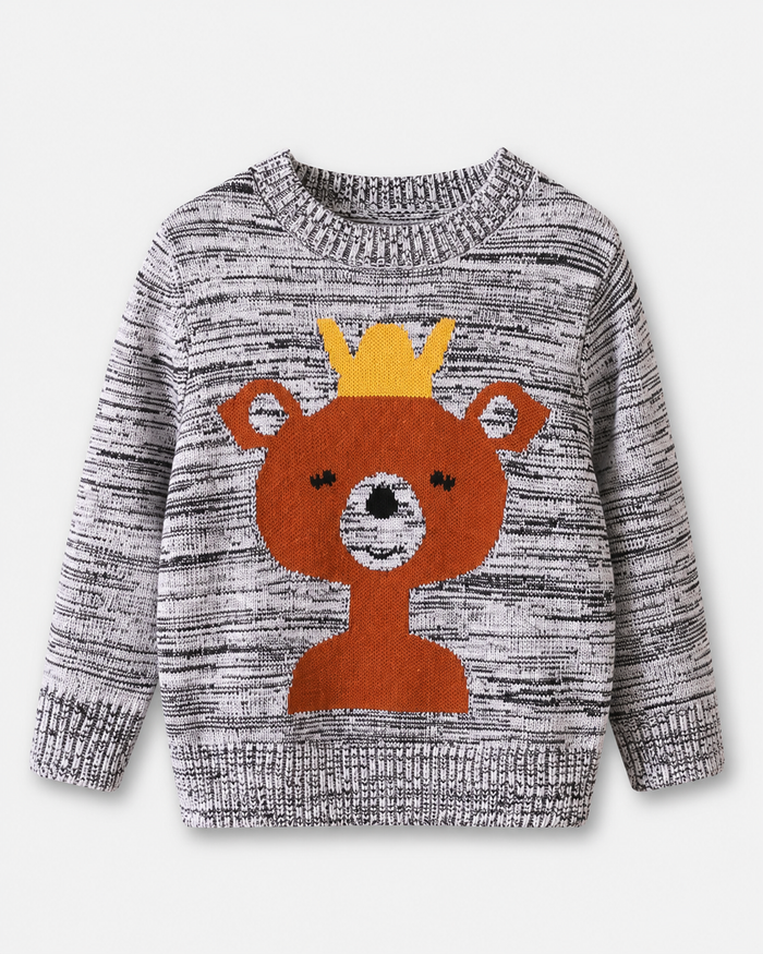 Kids Grey Bear Crown Knit Sweater – SHEIN Fast Delivery in 5 Days