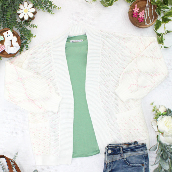 Kinsley Cardigan - Pink and Green Mix