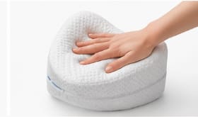 Knee Memory Foam Pillow with Cotton Cover – White Leg Support Pillow 25 x 25 cm