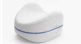 Knee Memory Foam Pillow with Cotton Cover – White Leg Support Pillow 25 x 25 cm